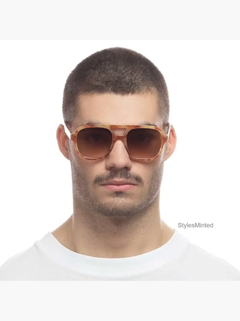 Vintage Tort Aviator Sunglasses Unisex 70s Style Polycarbonate Lenses